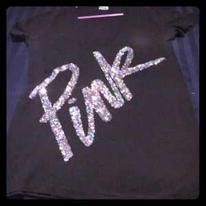 Victoria secret pink sequined shirt large